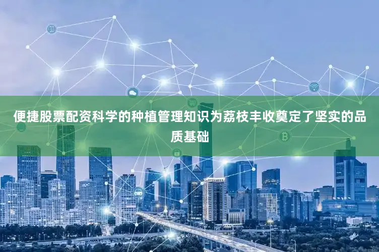 便捷股票配资科学的种植管理知识为荔枝丰收奠定了坚实的品质基础